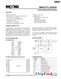Datasheet MX27L2000T3C-25 manufacturer Macronix